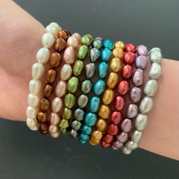 Mandarin Cultured Pearl Bracelets Set of 10 - Picture 5 of 6